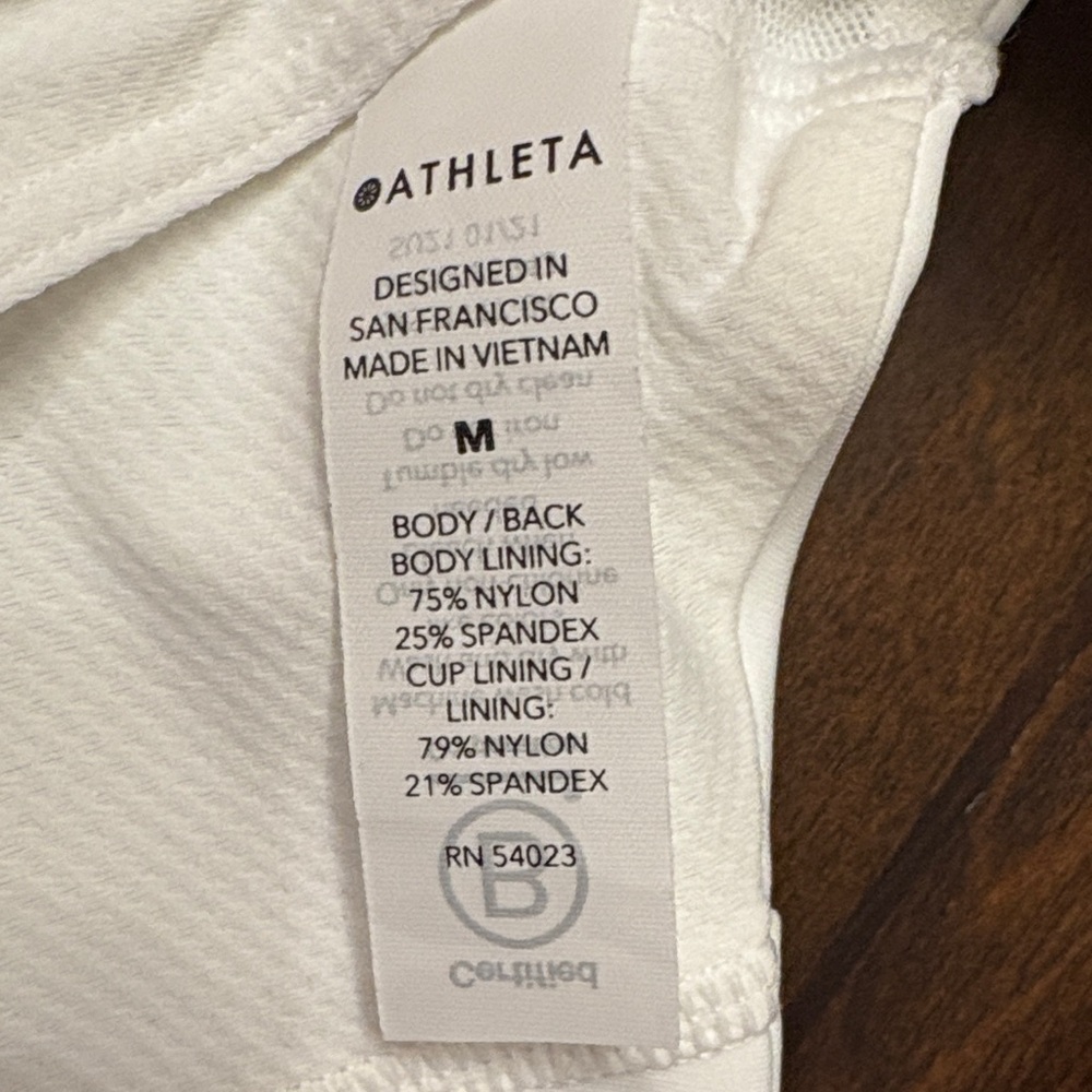 Athleta White Sports Bra-Pads are Included - Picture 4 of 4